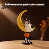 Holiday Party Supplies Halloween Ghost And Moon Resin Ornaments Cute Spooky Tabletop Figurine Festive Pieces Statue with Pumpkin Elements