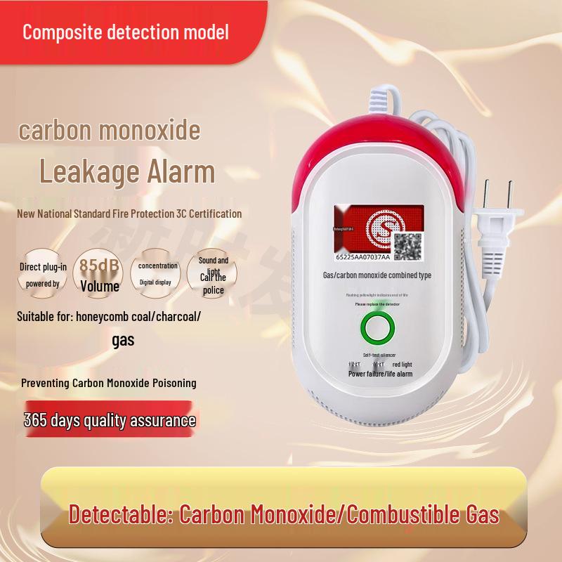Home & Outdoor Carbon Monoxide Detector with CO and Smoke Detection