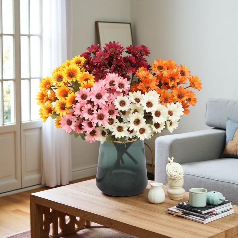 1/3PCS Artificial Silk Gerbera Daisy Flowers Bulk Realistic Fake Floral- for Outdoor Home Indoor Garden Porch -Decor