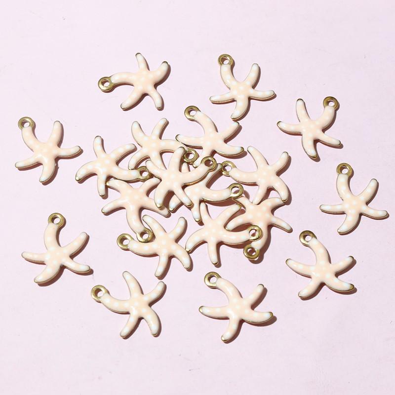 20pcs 10.5x10mm Stainless Steel Small Starfish Charms Pendant Enamel DIY Jewelry Making Accessories Findings Necklace Earrings