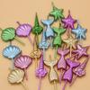 Cartoon Creative Sea Animal Birthday Candle Fish Tail Starfish Shell Unicorn Theme Party Candle