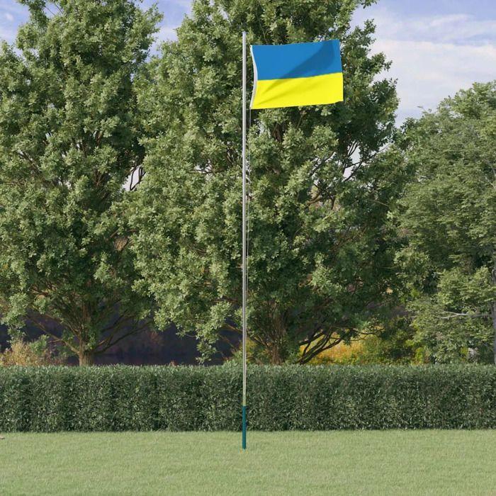 Drapeau - vidaXL - Ukraine - Polyester - Œillets en laiton - 90x150 cm