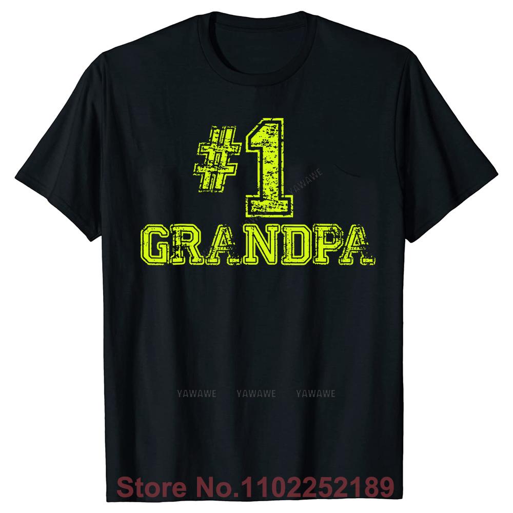 Funny 1 Grandpa Fathers Day T Shirts Graphic Cotton Streetwear Short Sleeve Birthday Gifts Summer Style Tshirt Unisexs Clothing