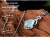 Yu Ding Sheng S925 Sterling Silver Teardrop Pendant with Natural Myanmar Jadeite for Women
