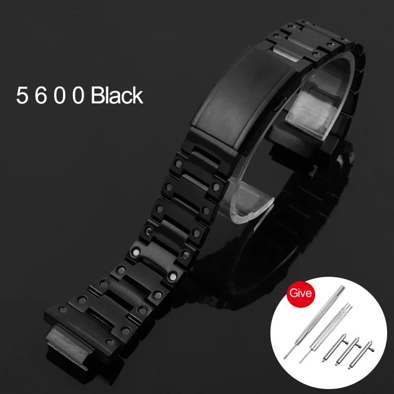 Stainless Steel Watchband for Casio Gshock GW-M5610 DW5600 GW-5000 G-5600  GM5600 Watch Strap Solid Steel Men Bracelet 16mm