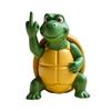 Middle Finger Turtle Figurine Resin Cartoon Turtle Statue Desk Buddy Hand-Painted Turtle