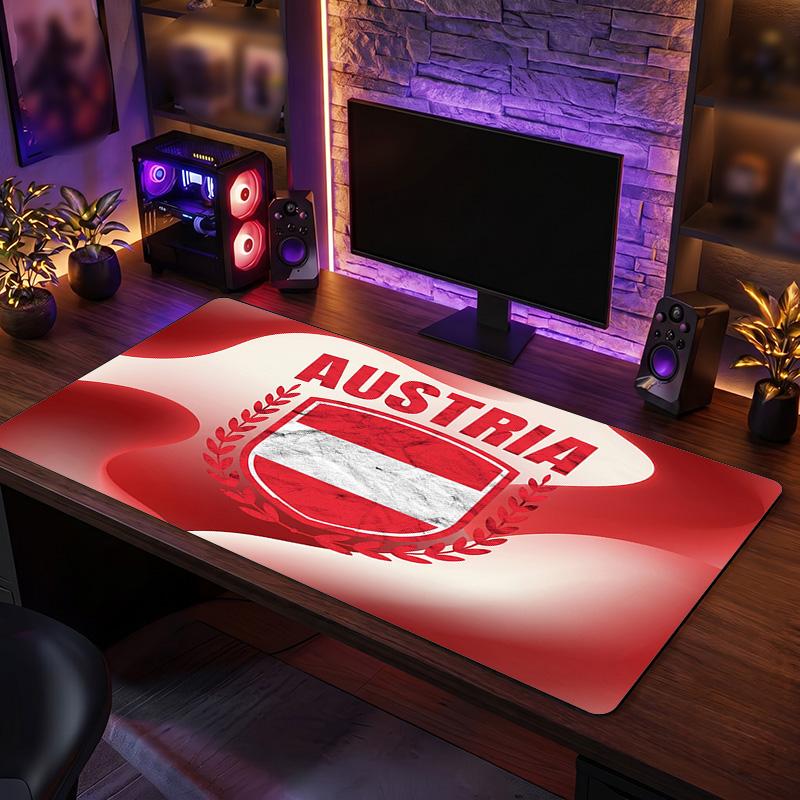 Austria Football Crest Mouse Pad, Extended Non Slip Rubber Desk Mat for Gaming Office Laptop Fan Gift