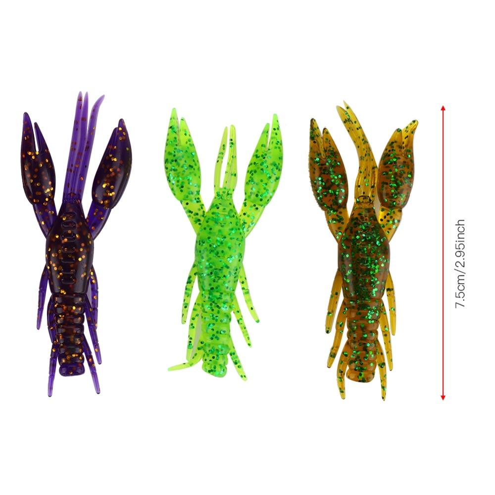 30PCS PVC Crawfish Fishing Baits Soft Fishing Lures Durable Crawfish Fishing Lures  Bass Fishing