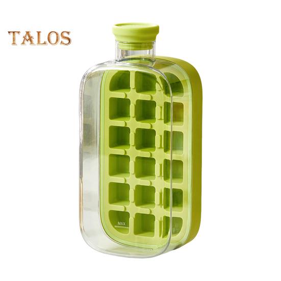 Bandeja de hielo con tapa, molde eficiente para hacer hielo en el congelador, fácil de liberar, sin contacto, para hacer cubitos de hielo, para bebidas, café y cócteles.