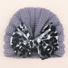 New Leopard Print Bow Wool Hat, Baby Hat, Thermal Insulation and Warm Children's Wool Hat
