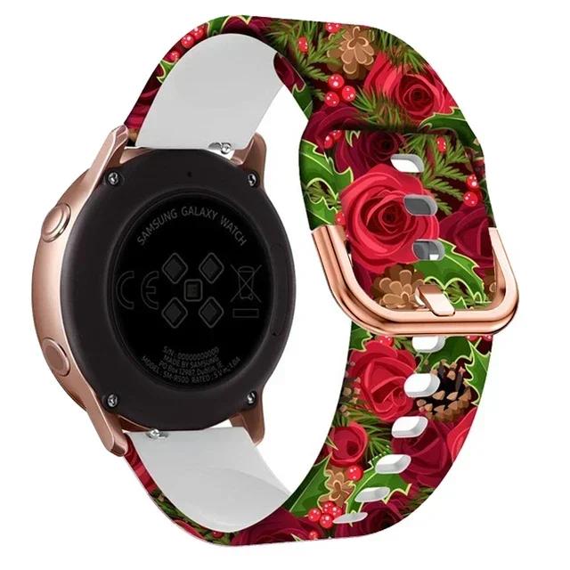 20mm Bedrucktes Silikon-Uhrenarmband für Garmin Forerunner 165 645 245 158 55 Vivoactive 5 3/VENU SQ 2/Venu 2 Plus/Vivomove HR