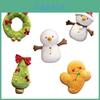 Cute And Happy Christmas Plush Toy With Bow Tie Christmas Tree Doll Snowman Pillow