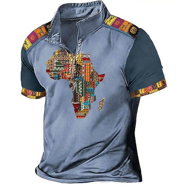 Men S Short Sleeve Polo Shirt 3d Digital Print Casual Office Wear S