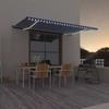 Exclusive House - Manual Retractable Awning with LED 500x300 Cm Blue and White