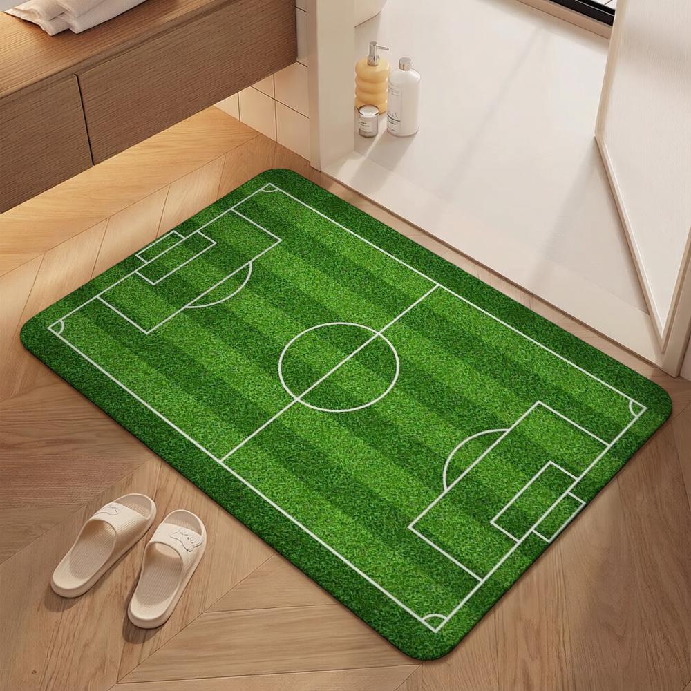 Green Soccer Field Indoor Rug Soft Nonslip Carpet For Living Room Play Area Hallway Home Party Decor Valentine'S Day Gift