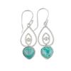 Natural Amazonite Gemstone 925 Sterling Silver Handmade Jewelry Earrings 2.00" EE-32-31