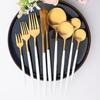 1 Pcs Gold Cutlery Stainless Steel Flatware Golden Knives Fork Spoon Black Cutlery Kitchen Tableware Dinnerware