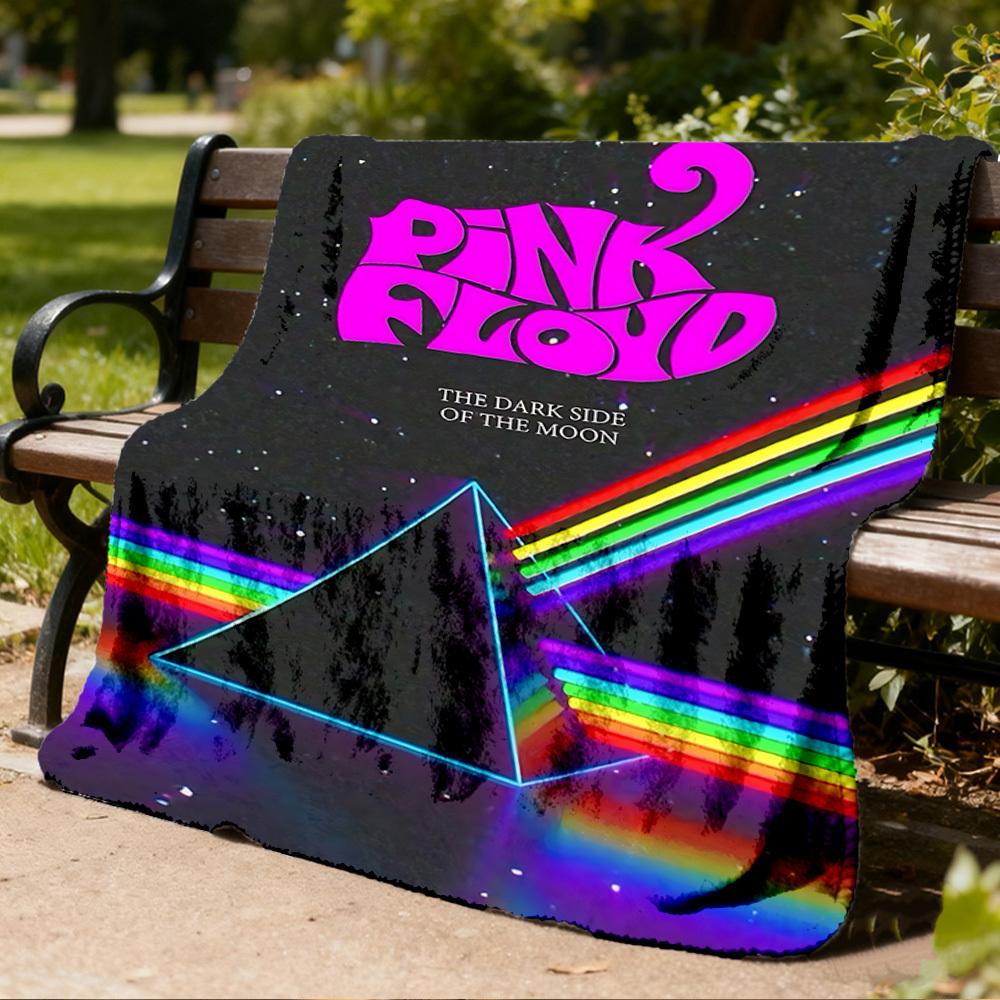 1pc Pink Floyd Outdoor Flannel Blanket, Cozy & Warm Soft Te Playful Design, Napping Camping,