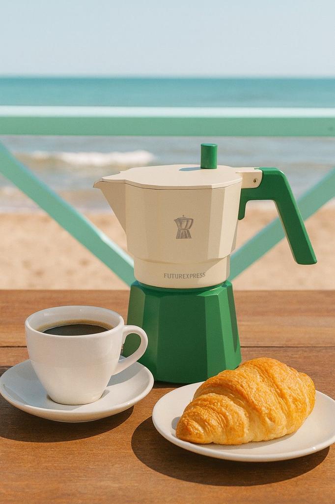 Cafetiere italienne - PEZZETTI - FUTUREXPRESS - Aluminium - 3 tasses - Vert