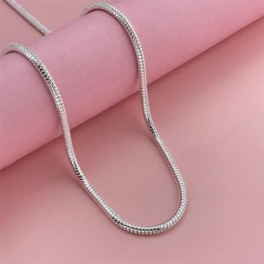 Popular 925 Silver Snake Bone Necklace 3MM, 40-75CM – Trendy In Europe & America