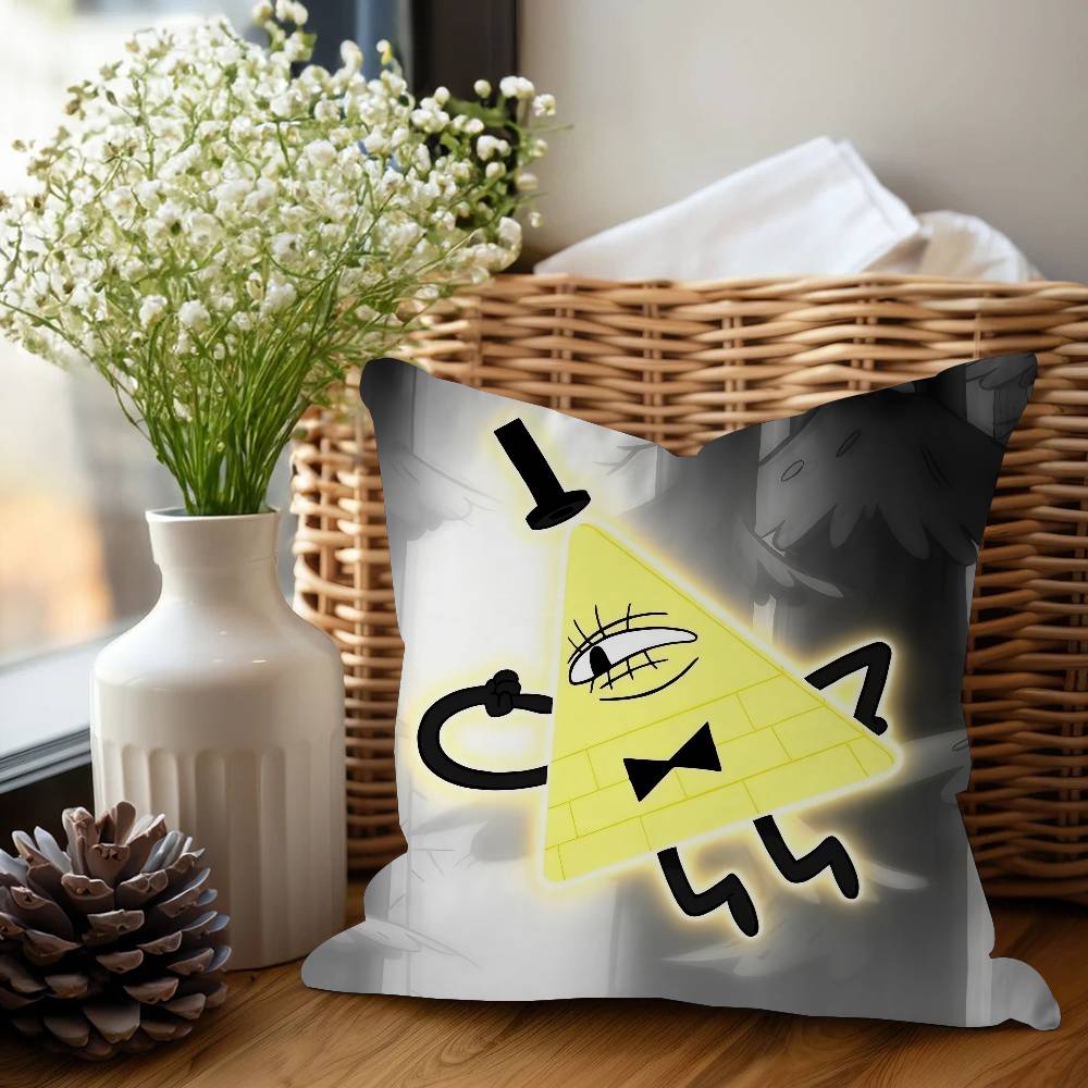 Cartoon B-Bill Cipher Cushion Cover Car Throw Pillow Case For Sofa Car Christmas Gift 40x40cm 45x45cm
