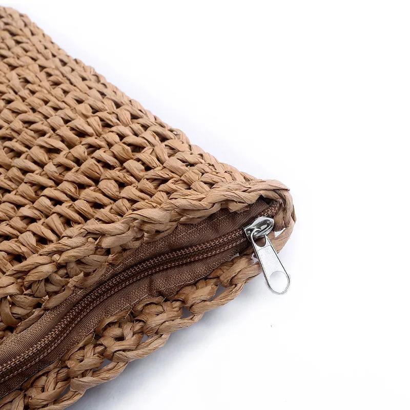 Women Handmade Weave Handbag Large Capacity Beach Shoulder Summer Straw Bag