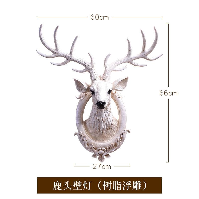 European Style Lucky Deer Head Wall Decor for Living Room TV Background Creative Animal Wall Hanging Art Home Decoration Gift