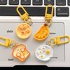913 Cute Breakfast Plate Keychain - Fun Food Toy Pendant & Girlish Backpack Accessory for Couples & Friends