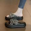 Guochao Cool Slippers Women's Summer Wear New with Skirt Platform Beach Sandals Fashion One-word Drag