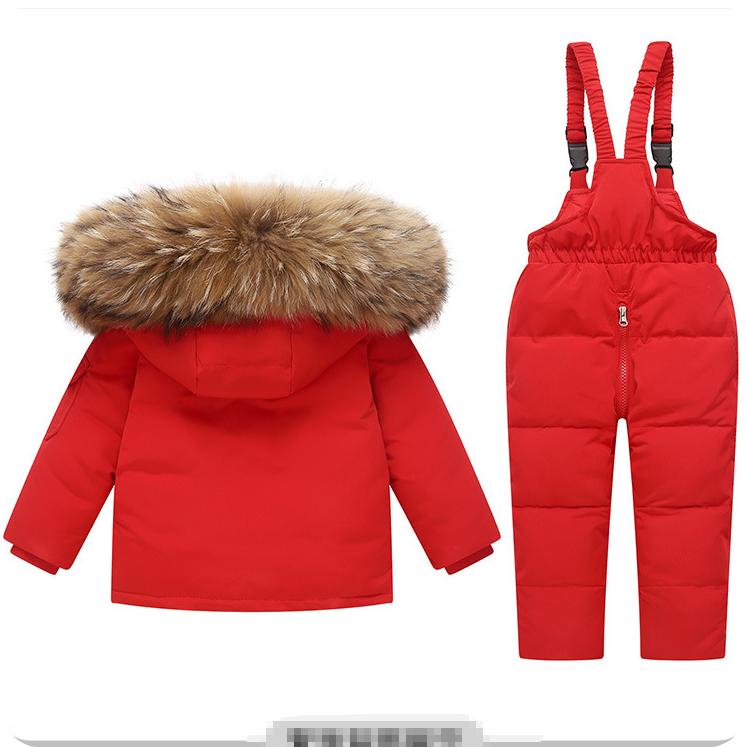 Children's Down Jacket Suit 1-6 Years Old Thickened Warm Ski Suit Two-piece Suit