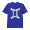 Vintage Distressed Gemini Zodiac Symbol Print Astrology Casual T Shirt vintage Washed Top For Everyday Wear Stretched Versatile