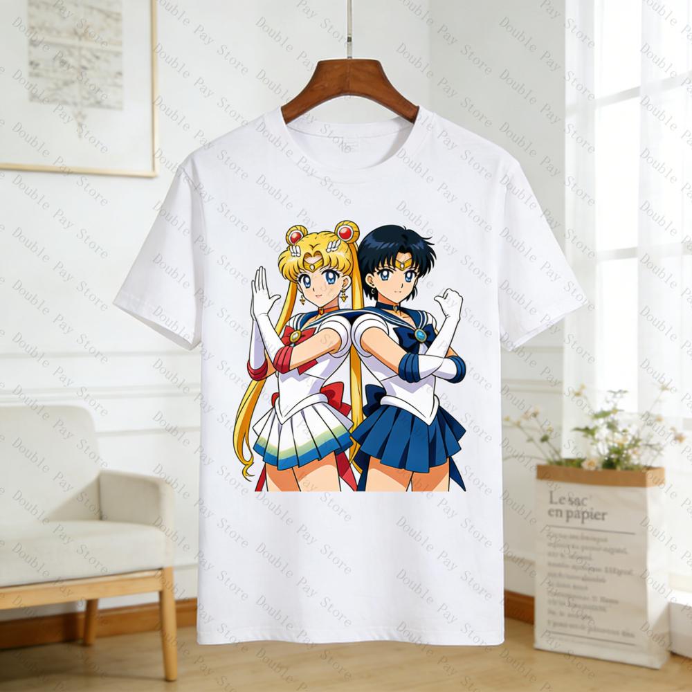 

Sailor Moon Cosplay Anime Unisexga T Shirt Summer Unisexs Shirts Women tshirts Streetwear Casual Trend Plus size Loose Kids Tshirt 4XL
