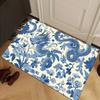 1pc Blue and White Porcelain Dragon Pattern Door Mat, Soft Warm Non-Slip Flannel Area Rug, Comfortable Floor Mat for Entry Kitch