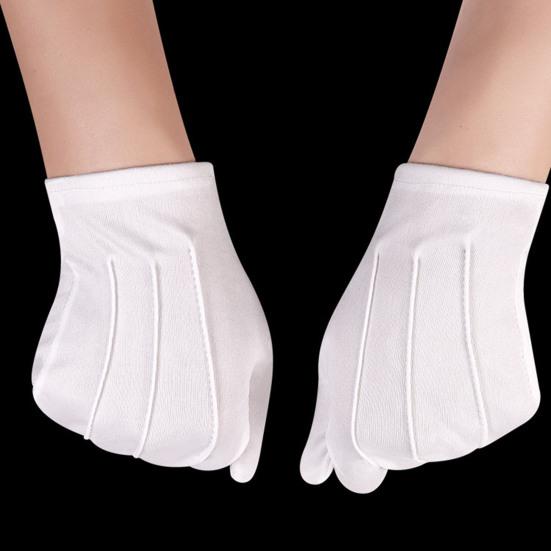 White Formal Gloves Uniform Costume Tuxedo Guard Gloves for Men Women Coin Jewelry Inspection Gloves for Server