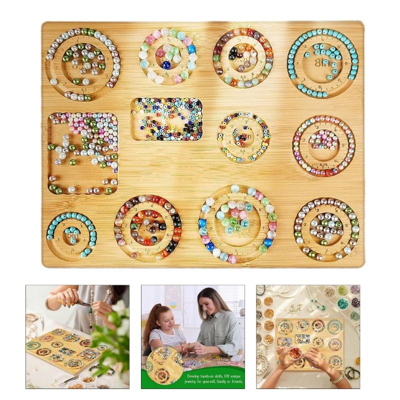 Wooden Bead Plate Jewelry Crafting Tool Jewelry Beading Designs Tray for Bracelets Anklets Ornament Making Boards