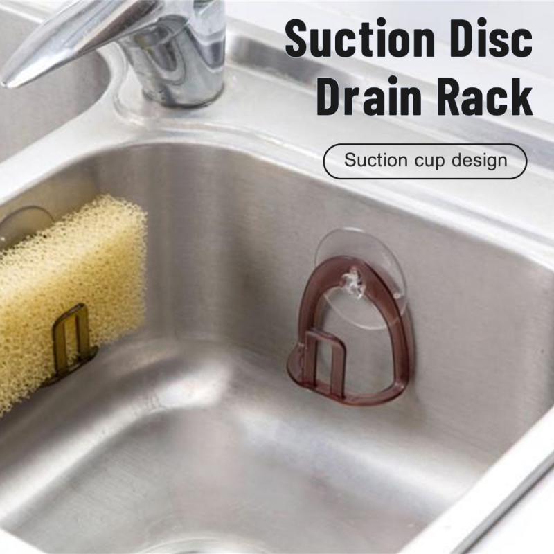 1/2PCS Suction Disc Hanger Cleaning Sponge Rack Hooks Kitchen Wall Hooks Simple Practical Kitchen Storage Organizers Plastic