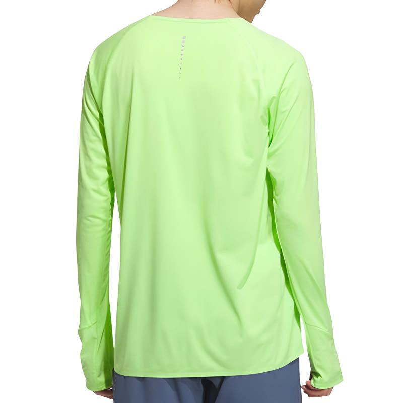 adidas SS25 Ess Manica Lunga Girocollo Moda Morbida Maglietta Sportiva Unisex Top Verde JY6986