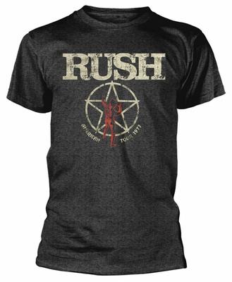 Rush American Tour 1977 grijs T-shirt Rock Metal Merch Unisex T-shirt