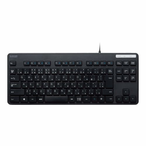 Elecom Keyboard Wired Membrane Thin Compact Keyboard Black TK-FCM107XBK