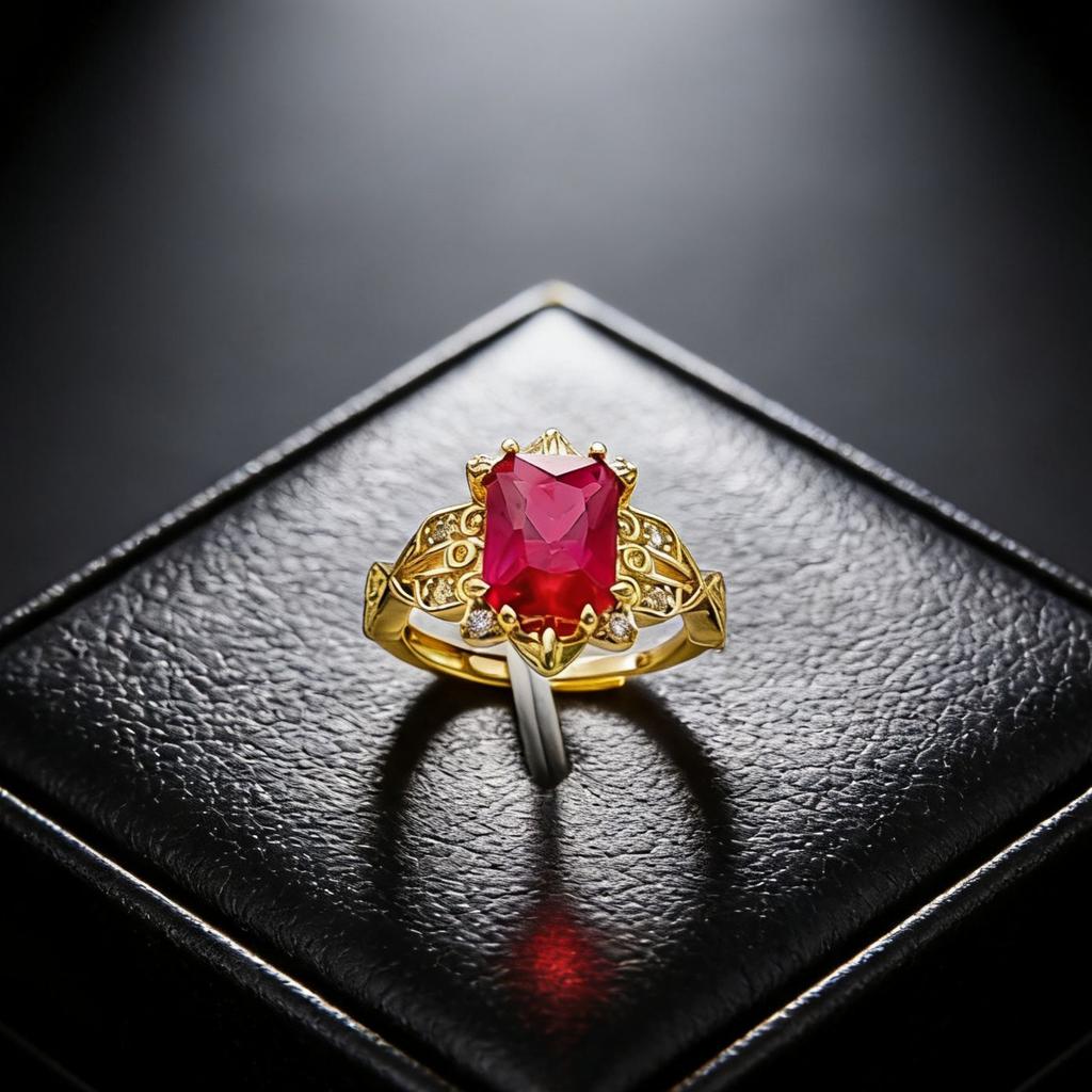 Jewelry Imitation Emerald Ruby Open Ring Rectangle High Carbon Diamond Color Treasure Women's Ring