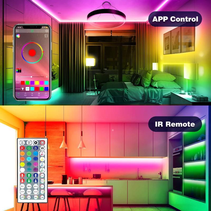 Smart  44 Key Bluetooth 5050 LED Strip Lights Infrared Control RGB5050 Flexible 5V Neon Ice Lighting Lamp for Bedroom Decoration TV Backlight