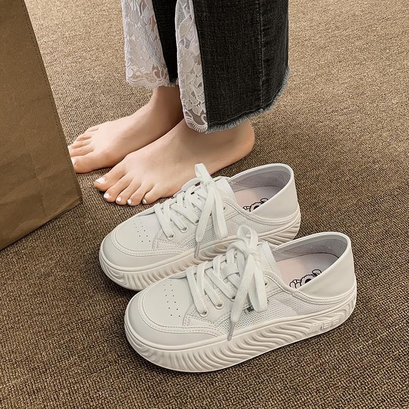 Women's Casual Little White Shoes 2024 Spring Summer New Style Fashion Thick Soled Versatile Comfort Anti-Slip Sneakers Women