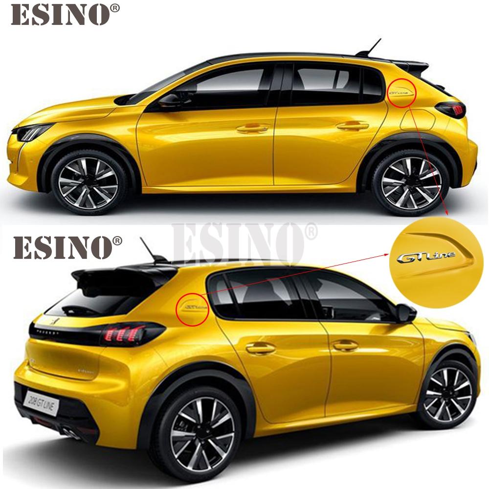 Car GT Line 3D Metal Chrome Zinc Alloy Emblem Car Badge Body Fender Adhesive Emblem for Peugeot GT RCZ 308 508 3008 5008