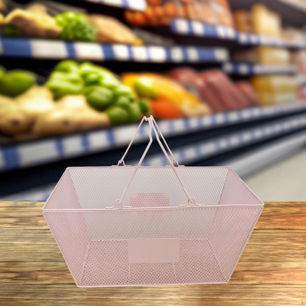 Large Capacity Hand Basket with Metal Construction for Convenience