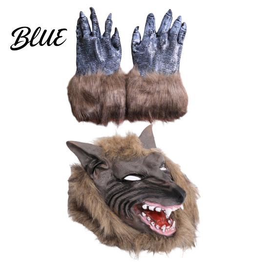 Comfortable Halloween Gloves Paw Costume Claws Furry Gloves Realistic Werewolf Black Wolf Headgear Soft Wearable Beast Animal Props for