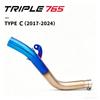 Modified Exhaust Tailpipe for Street Triple 765 (2017-2024) Motorcycle