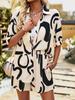 Black & White Geometric Two-Piece Set: Loose Short-Sleeve Shirt & Drawstring Shorts
