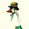 St. Patrick's Day Goose Outfit Irish Shamrock Porch Goose Clothes Fits 23" Cement Plastic Goose Statue for Outdoor Patio Lawn Yard Garden Decoration