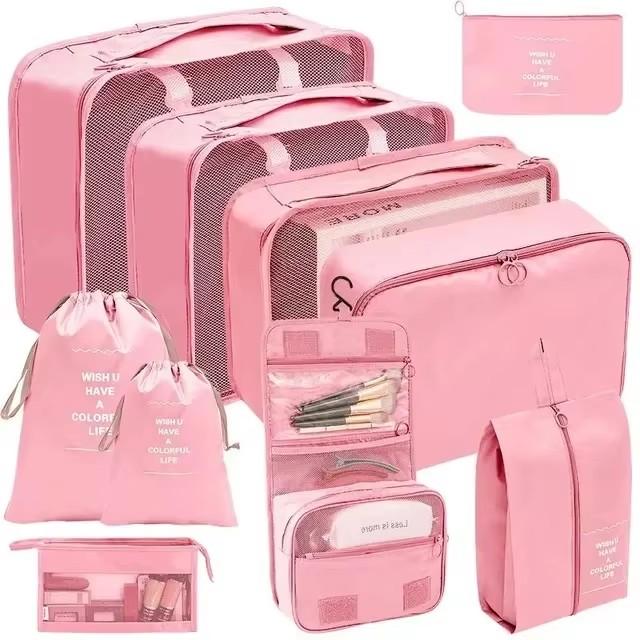 8 Pcs Set Travel Organizer Storage Bags Suitcase Packing Cubes Set Cases Portable Luggage Clothes Shoe Tidy Pouch Folding