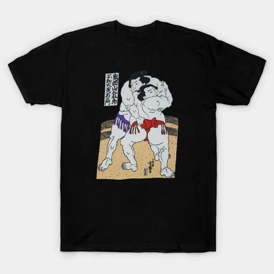 Vtg 80s 90s Old School Japan Sumo Wrestling Ukiyoe TShirt 100 Cotton ONeck Summer Short Sleeve Casual Mens Tshirt Size S3XL